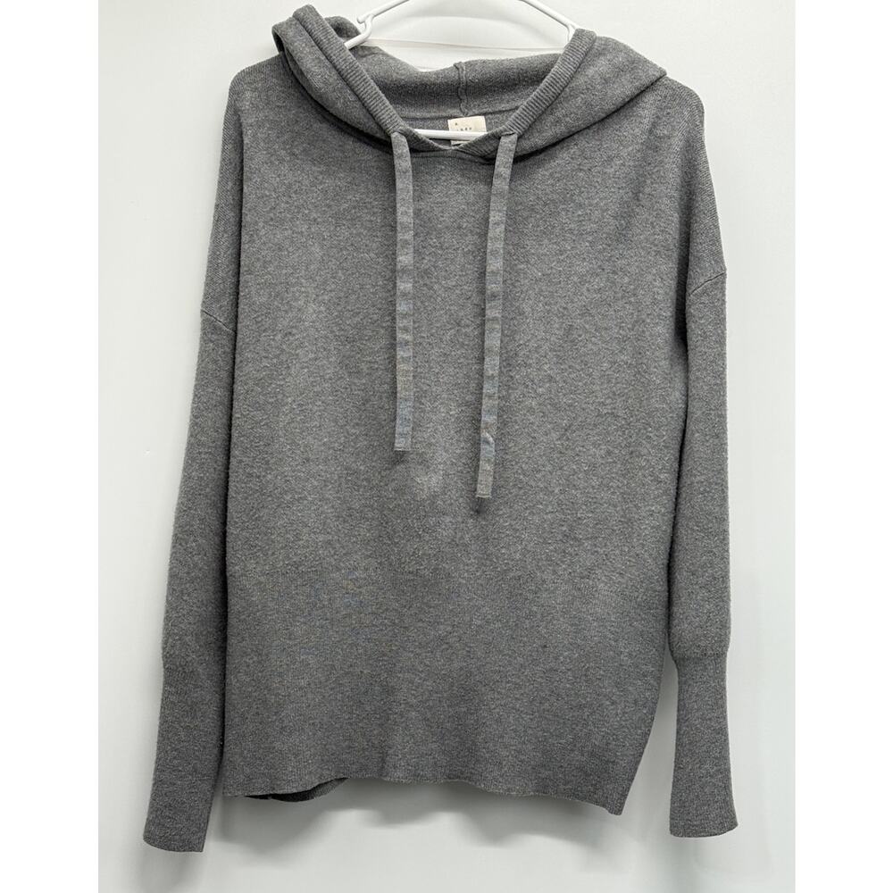 A New Day Gray Knit Hoodie XL | Drop Shoulder Lightweight Pullover Sweater GUC